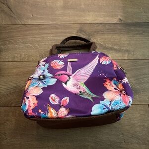 Kipling Purple and Pink Backpack with Bold Floral Design